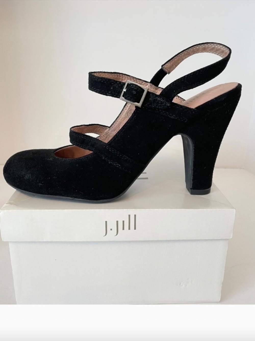 J. Jill Black Suede Leather Mary Jane Pumps 9 NEW